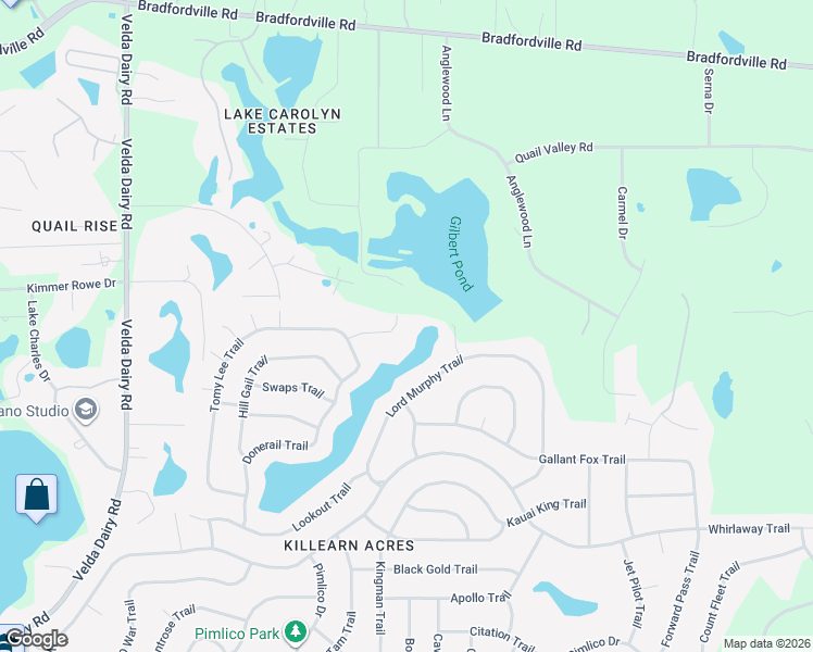 map of restaurants, bars, coffee shops, grocery stores, and more near 6929 Ebony Trail in Tallahassee