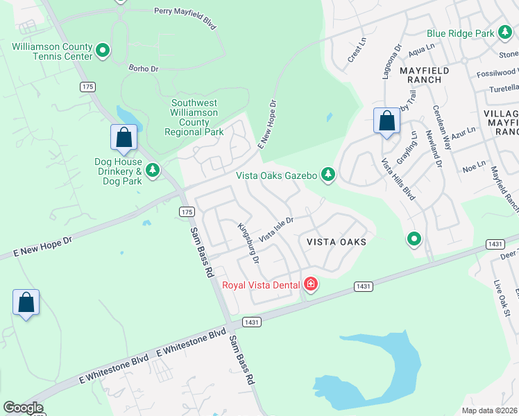 map of restaurants, bars, coffee shops, grocery stores, and more near 3508 Laurel Bay Loop in Round Rock