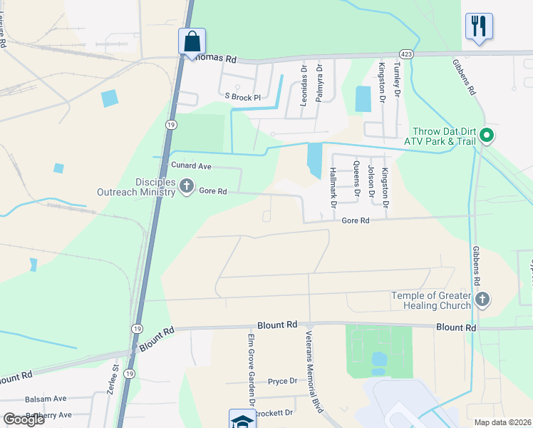 map of restaurants, bars, coffee shops, grocery stores, and more near 2303 Marci Court in Baton Rouge