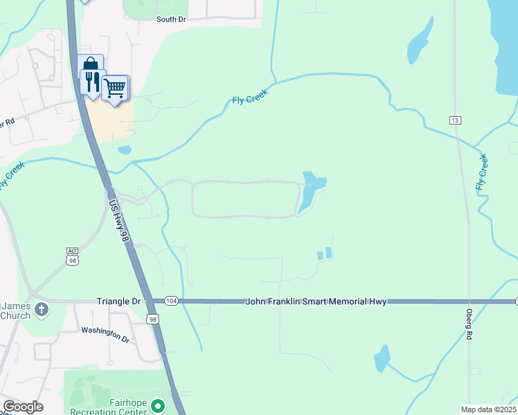 map of restaurants, bars, coffee shops, grocery stores, and more near 142 Willow Lake Dr in Fairhope