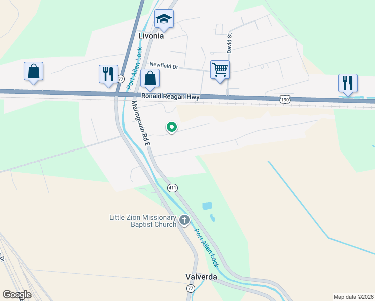 map of restaurants, bars, coffee shops, grocery stores, and more near 8489 Lebeau Street in Livonia