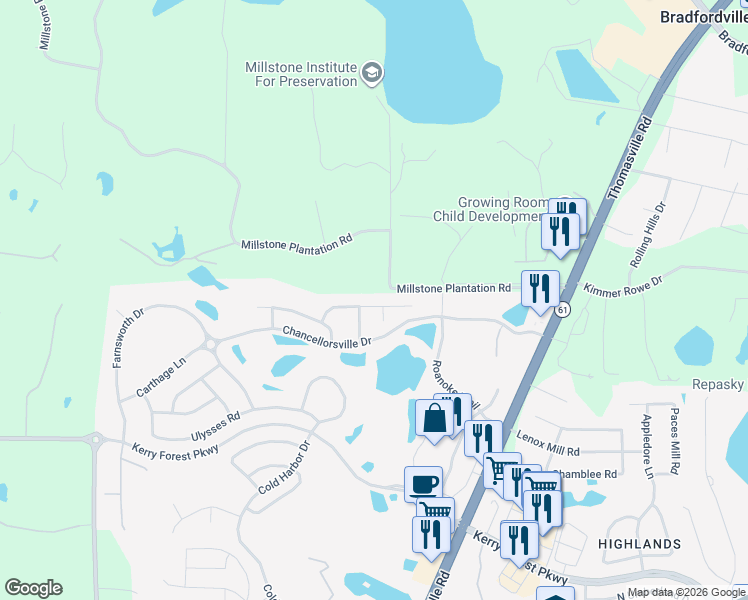 map of restaurants, bars, coffee shops, grocery stores, and more near 2688 Breton Ridge Drive in Tallahassee