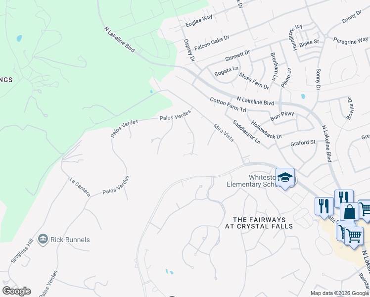map of restaurants, bars, coffee shops, grocery stores, and more near 708 Timarron in Leander