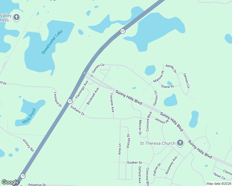 map of restaurants, bars, coffee shops, grocery stores, and more near 2237 Sunny Hills Boulevard in Chipley