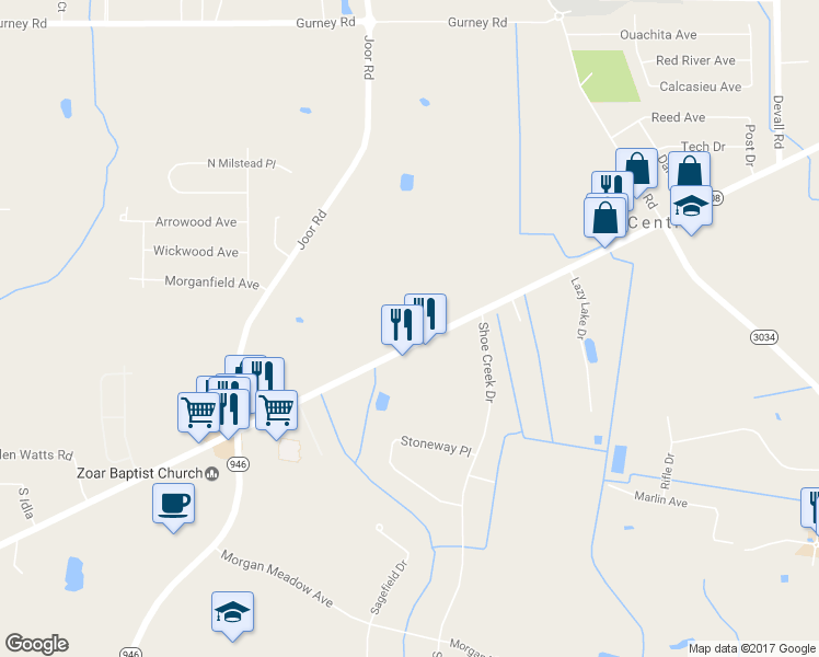 map of restaurants, bars, coffee shops, grocery stores, and more near 12493 Hooper Road in Baton Rouge