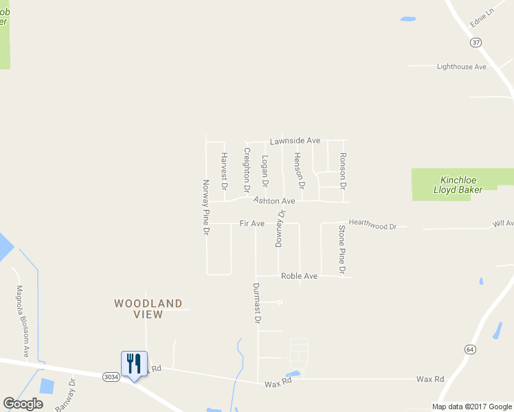 map of restaurants, bars, coffee shops, grocery stores, and more near 17138 Ashton Avenue in Central