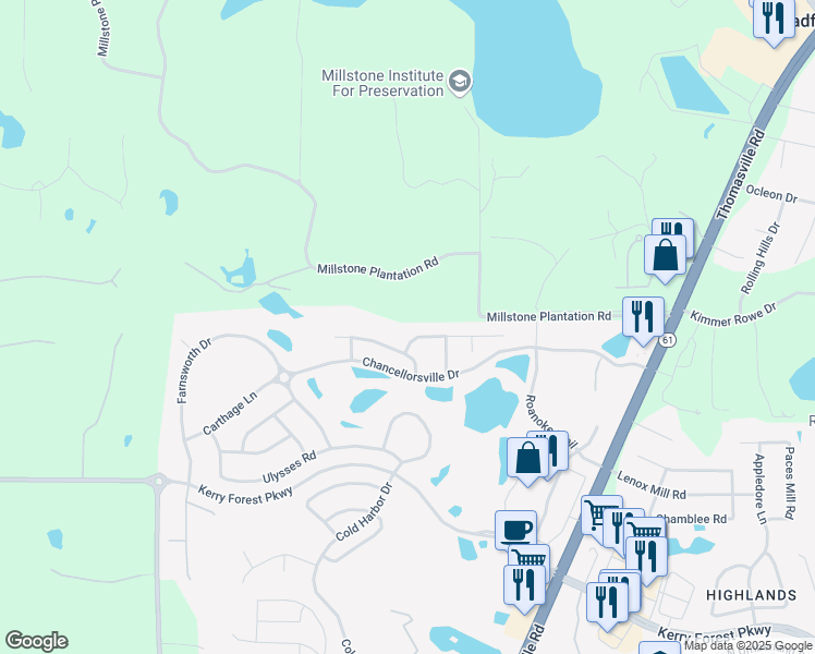 map of restaurants, bars, coffee shops, grocery stores, and more near 2652 Breton Ridge Drive in Tallahassee