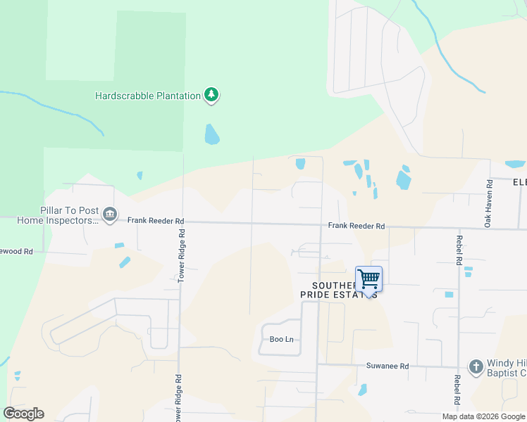 map of restaurants, bars, coffee shops, grocery stores, and more near 9960 Windy Hill Road in Pensacola