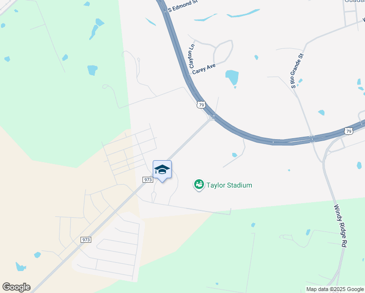 map of restaurants, bars, coffee shops, grocery stores, and more near 56 Farm to Market Road 973 in Taylor