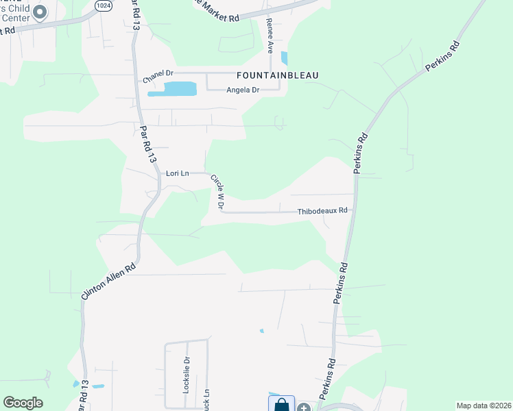 map of restaurants, bars, coffee shops, grocery stores, and more near 10281 Thibodeaux Road in Denham Springs
