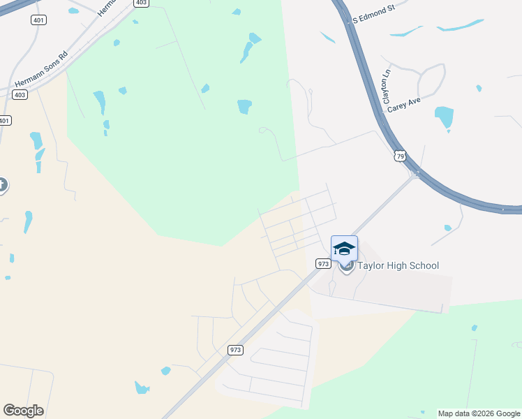 map of restaurants, bars, coffee shops, grocery stores, and more near 56 Farm to Market Road 973 in Taylor