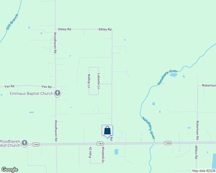 map of restaurants, bars, coffee shops, grocery stores, and more near 28265 Sibley Road in Tickfaw