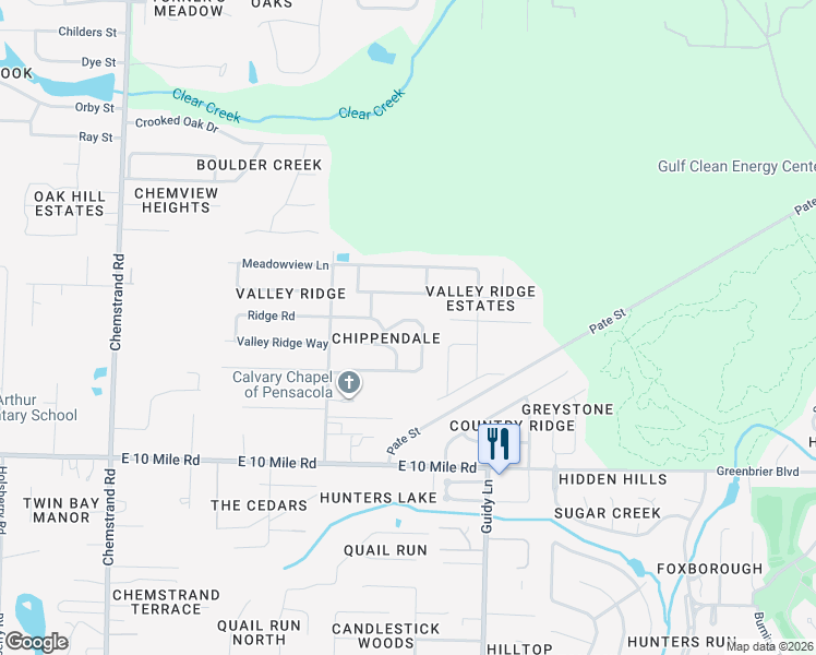 map of restaurants, bars, coffee shops, grocery stores, and more near 941 Deedra Avenue in Pensacola