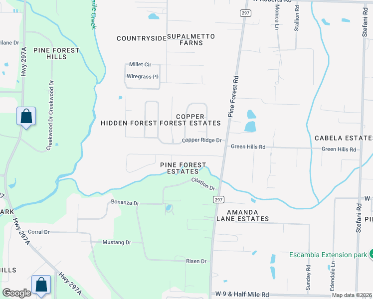 map of restaurants, bars, coffee shops, grocery stores, and more near 454 Man O War Circle in Gonzalez