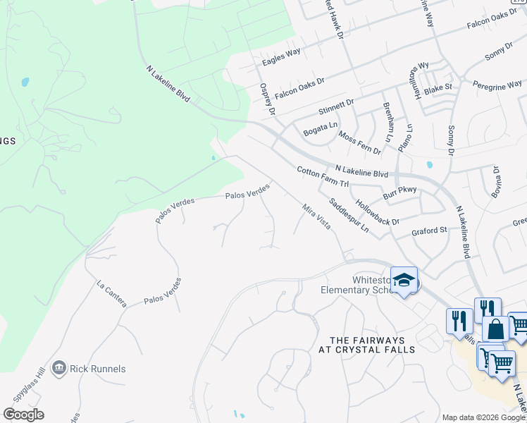 map of restaurants, bars, coffee shops, grocery stores, and more near 702 Timarron in Leander