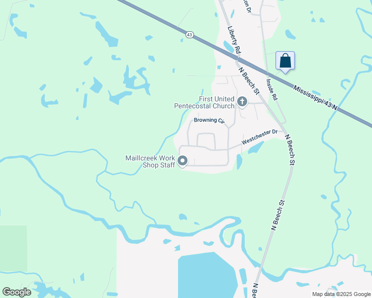 map of restaurants, bars, coffee shops, grocery stores, and more near 241 Westchester Drive in Picayune