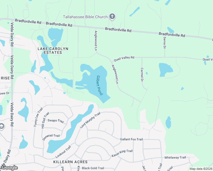 map of restaurants, bars, coffee shops, grocery stores, and more near 7214 Anglewood Lane in Tallahassee