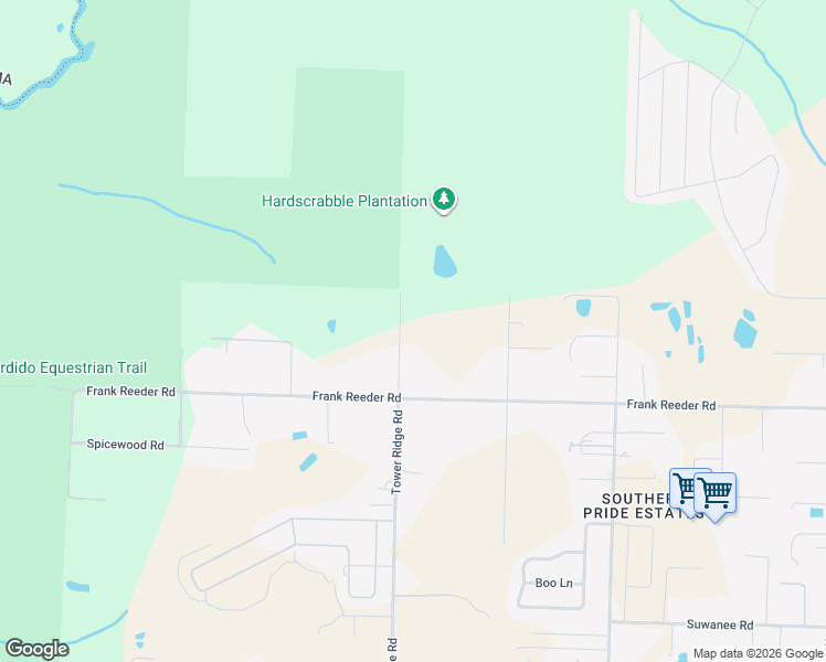 map of restaurants, bars, coffee shops, grocery stores, and more near 10460 Tower Ridge Road in Pensacola