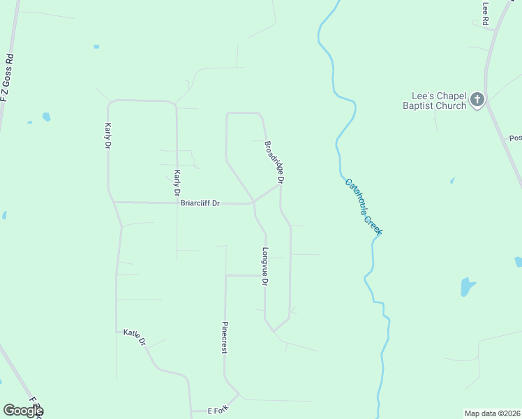 map of restaurants, bars, coffee shops, grocery stores, and more near 25240-25250 Broadridge Drive in Picayune