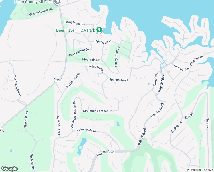 map of restaurants, bars, coffee shops, grocery stores, and more near 1307 Mountain Leather Drive in Horseshoe Bay