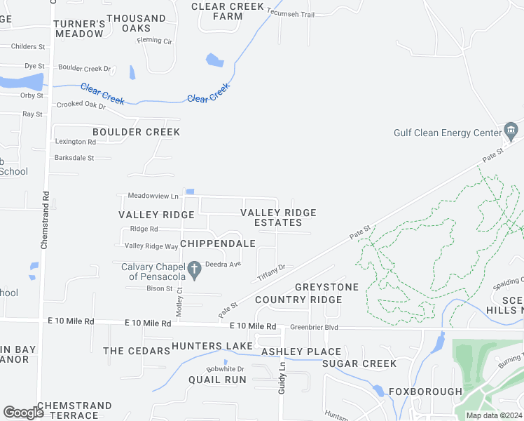map of restaurants, bars, coffee shops, grocery stores, and more near 858 Ridge View Lane in Pensacola