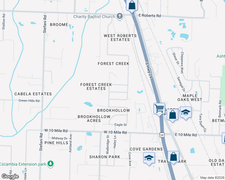 map of restaurants, bars, coffee shops, grocery stores, and more near 832 Horsemens Path in Gonzalez