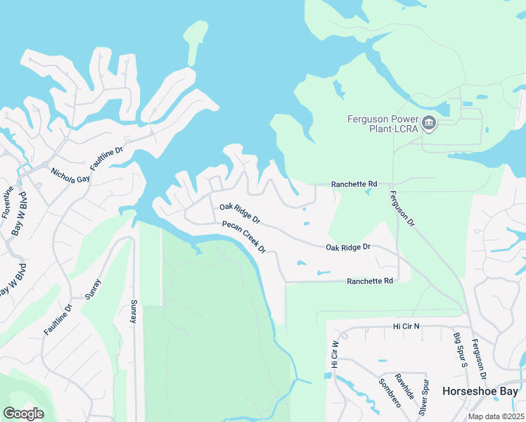 map of restaurants, bars, coffee shops, grocery stores, and more near 3133 Oak Ridge Drive in Horseshoe Bay