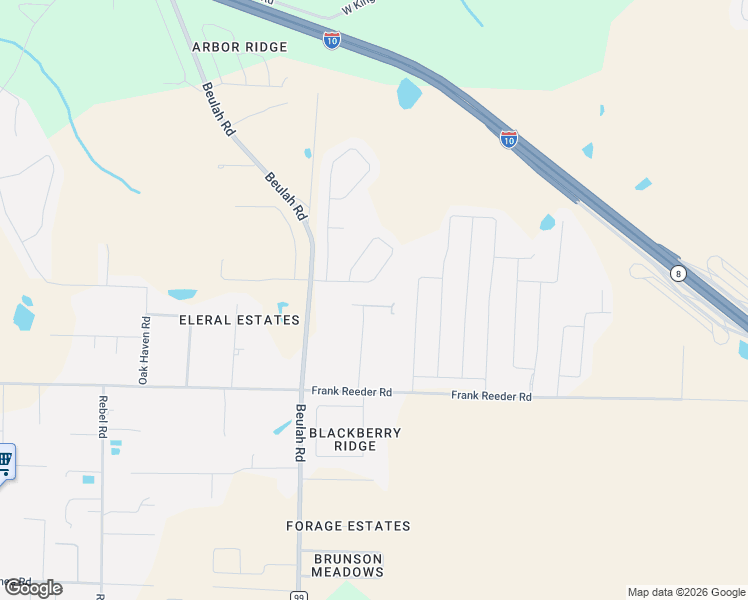 map of restaurants, bars, coffee shops, grocery stores, and more near 9994 Jay Road in Pensacola