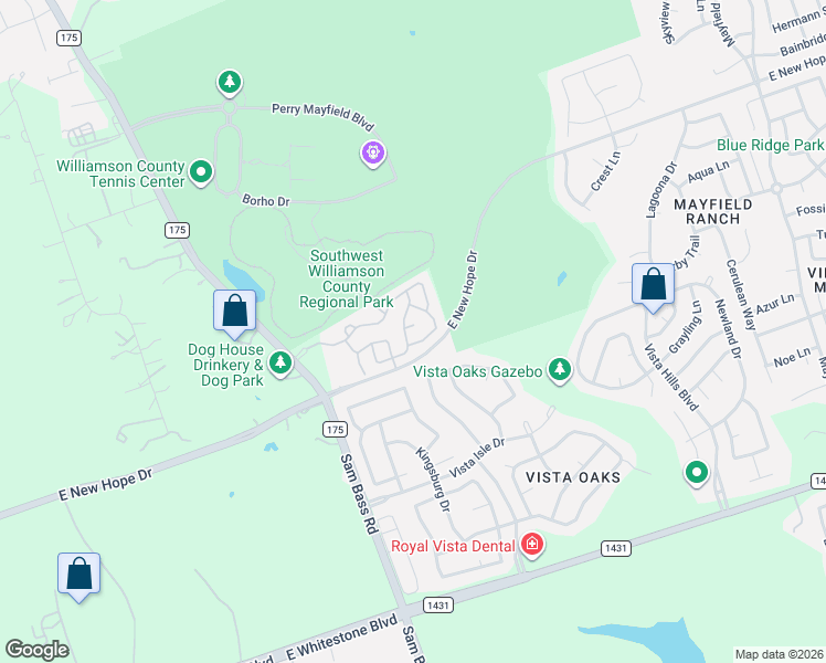 map of restaurants, bars, coffee shops, grocery stores, and more near 4740 Collins Street in Round Rock