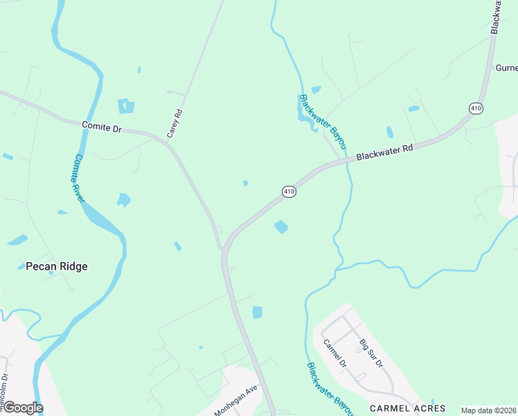 map of restaurants, bars, coffee shops, grocery stores, and more near 11025 Blackwater Road in Baker