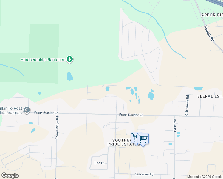 map of restaurants, bars, coffee shops, grocery stores, and more near 10005 Bridlewood Road in Pensacola