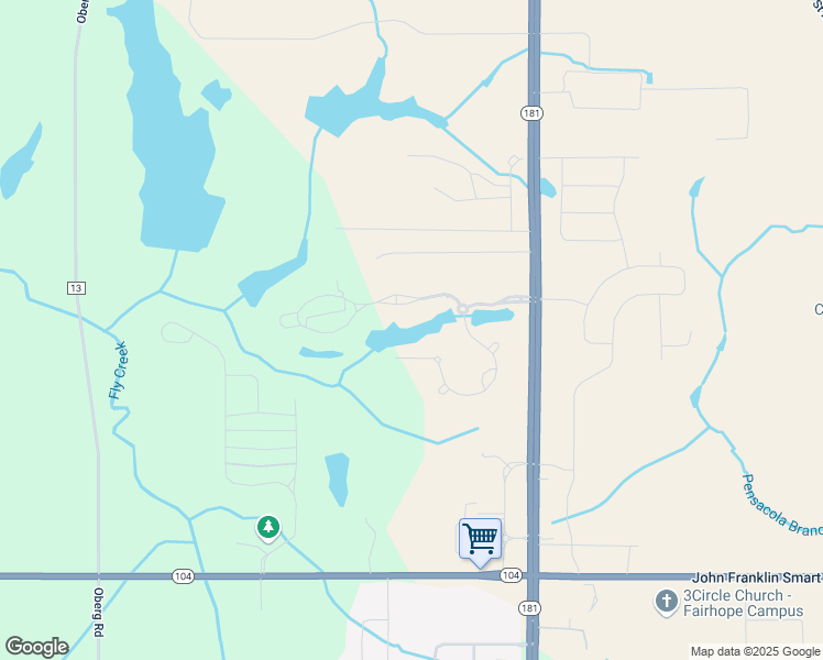 map of restaurants, bars, coffee shops, grocery stores, and more near Sand Bar Ln in Fairhope