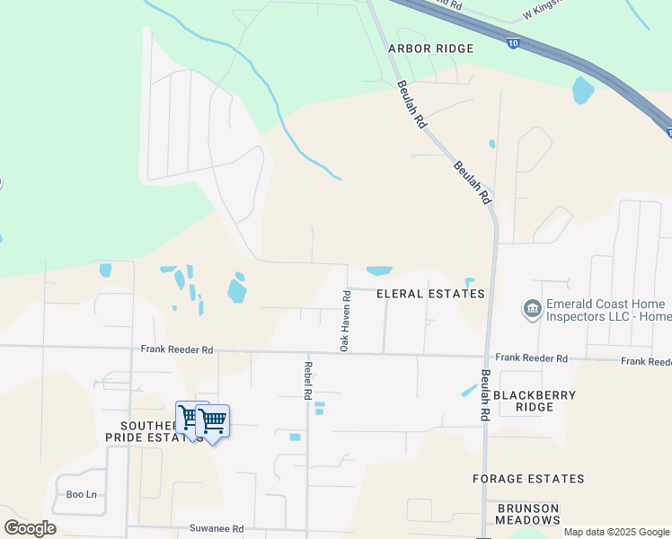 map of restaurants, bars, coffee shops, grocery stores, and more near 10031 Oak Haven Road in Pensacola