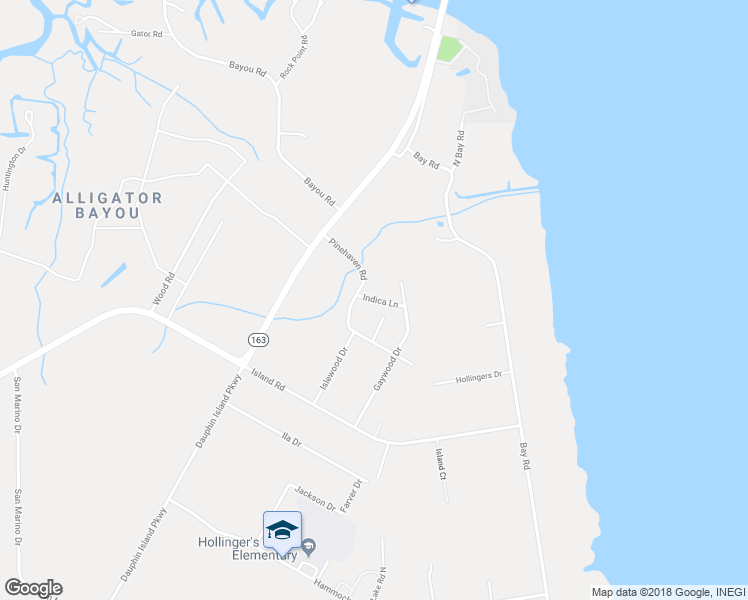 map of restaurants, bars, coffee shops, grocery stores, and more near 2298 Indica Lane in Mobile
