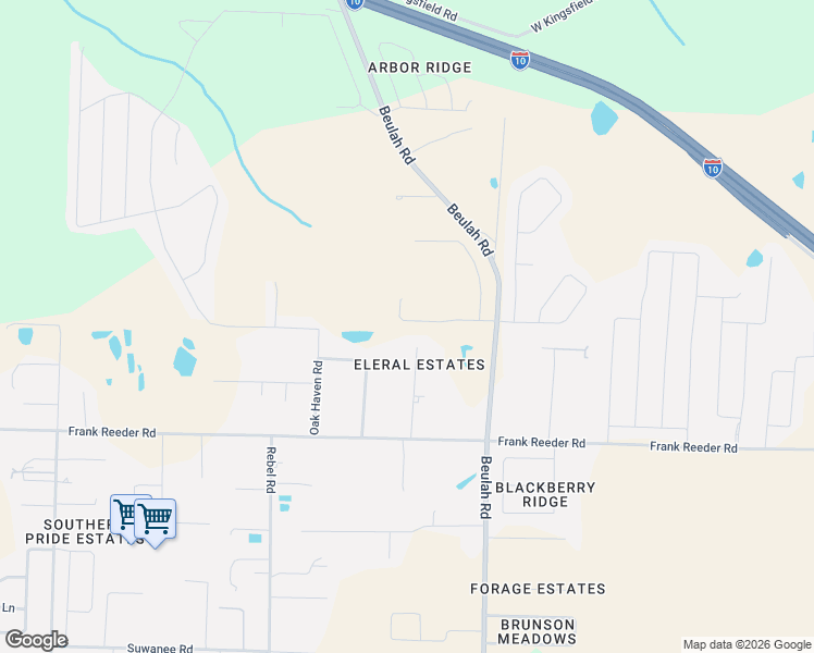 map of restaurants, bars, coffee shops, grocery stores, and more near 9945 Eleral Drive in Pensacola