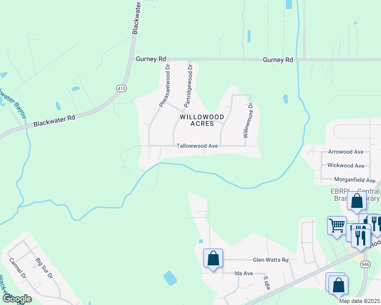 map of restaurants, bars, coffee shops, grocery stores, and more near 10506 Tallowwood Avenue in Baker