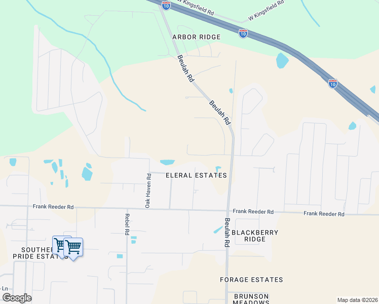 map of restaurants, bars, coffee shops, grocery stores, and more near 9945 Eleral Drive in Pensacola