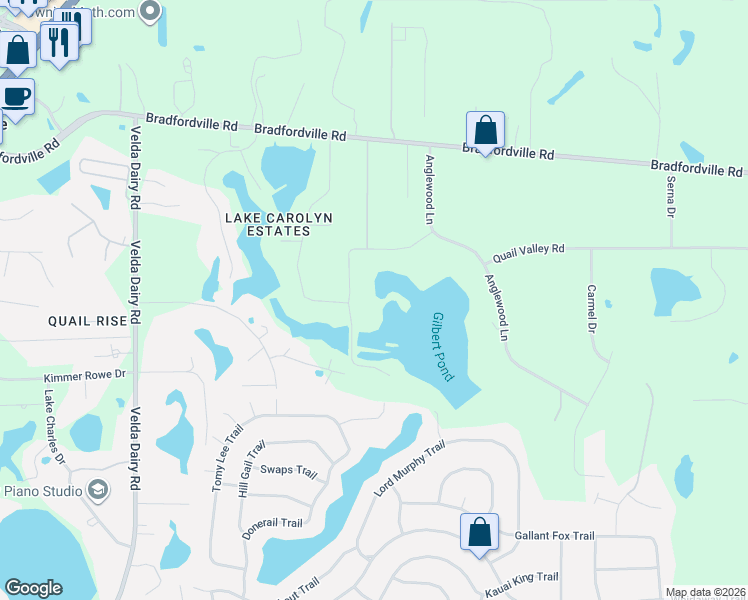 map of restaurants, bars, coffee shops, grocery stores, and more near 4407 Cripple Creek Drive in Tallahassee