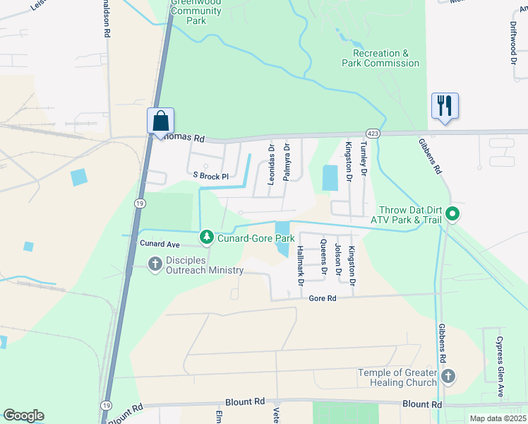 map of restaurants, bars, coffee shops, grocery stores, and more near 2435 Desoto Drive in Baton Rouge
