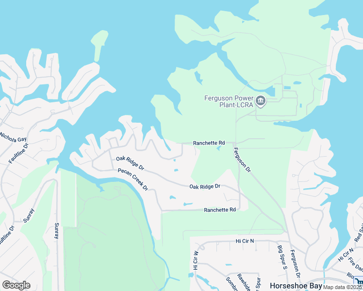 map of restaurants, bars, coffee shops, grocery stores, and more near 100 Pecan Creek Drive in Horseshoe Bay