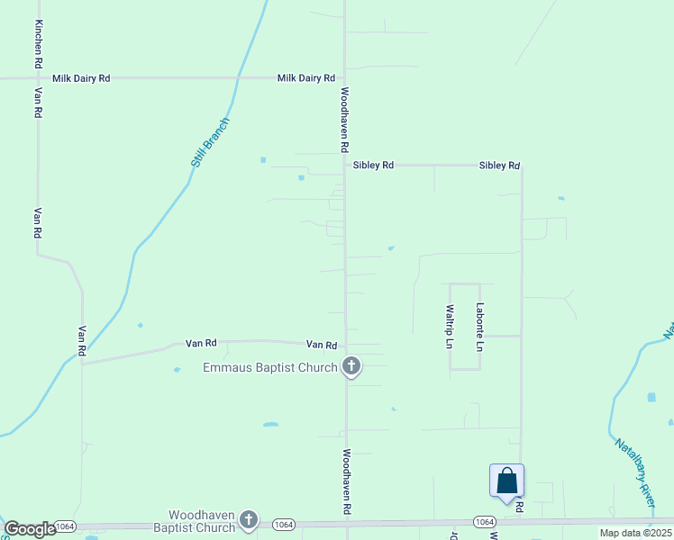 map of restaurants, bars, coffee shops, grocery stores, and more near 48351 Woodhaven Road in Tickfaw