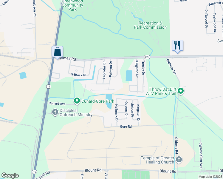 map of restaurants, bars, coffee shops, grocery stores, and more near 2555 Desoto Drive in Baton Rouge