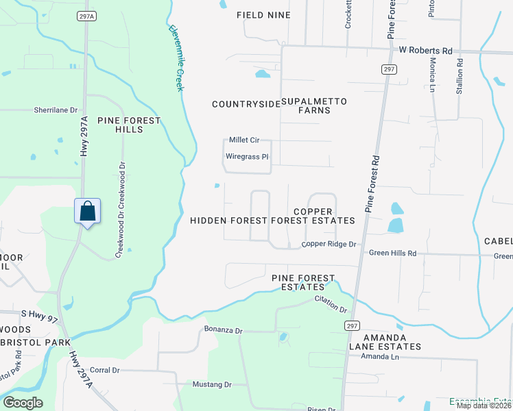 map of restaurants, bars, coffee shops, grocery stores, and more near 3224 Copper Ridge Circle in Gonzalez