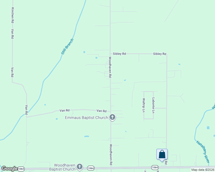 map of restaurants, bars, coffee shops, grocery stores, and more near 48351 Woodhaven Road in Tickfaw