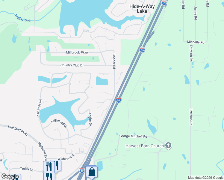 map of restaurants, bars, coffee shops, grocery stores, and more near 2707-2799 Cooper Rd in Picayune
