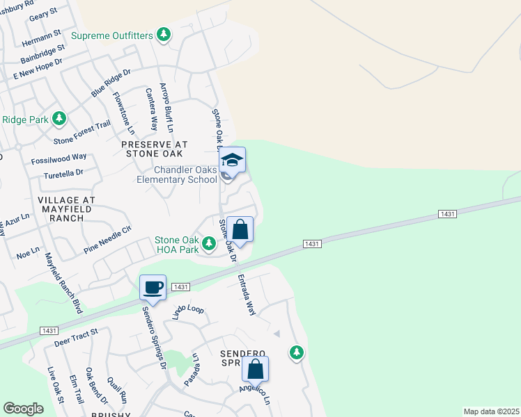 map of restaurants, bars, coffee shops, grocery stores, and more near 3632 Windhill Loop in Round Rock