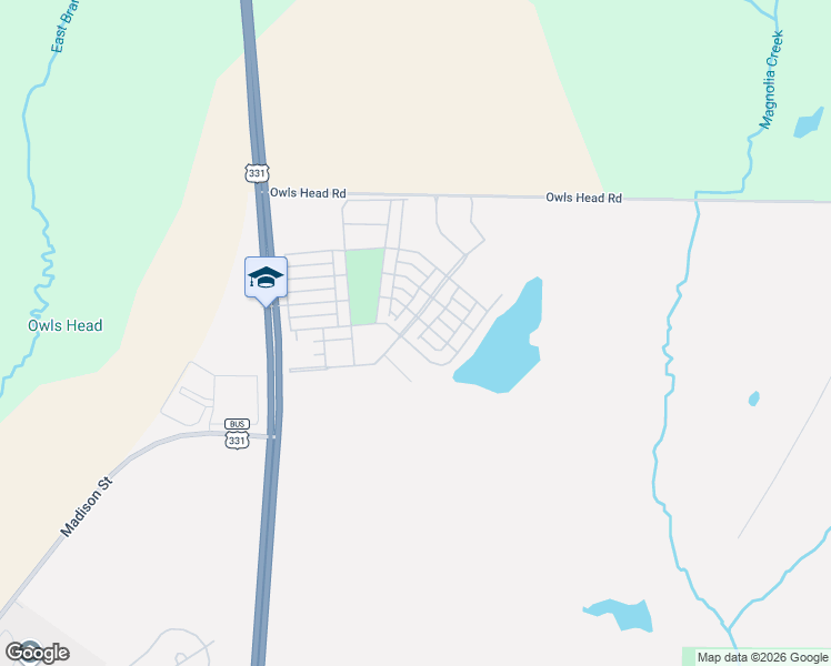 map of restaurants, bars, coffee shops, grocery stores, and more near Arrowwood Boulevard in DeFuniak Springs