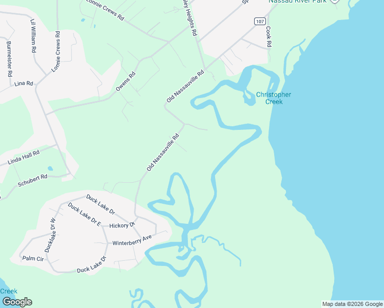 map of restaurants, bars, coffee shops, grocery stores, and more near 95001 Lanier Road in Fernandina Beach