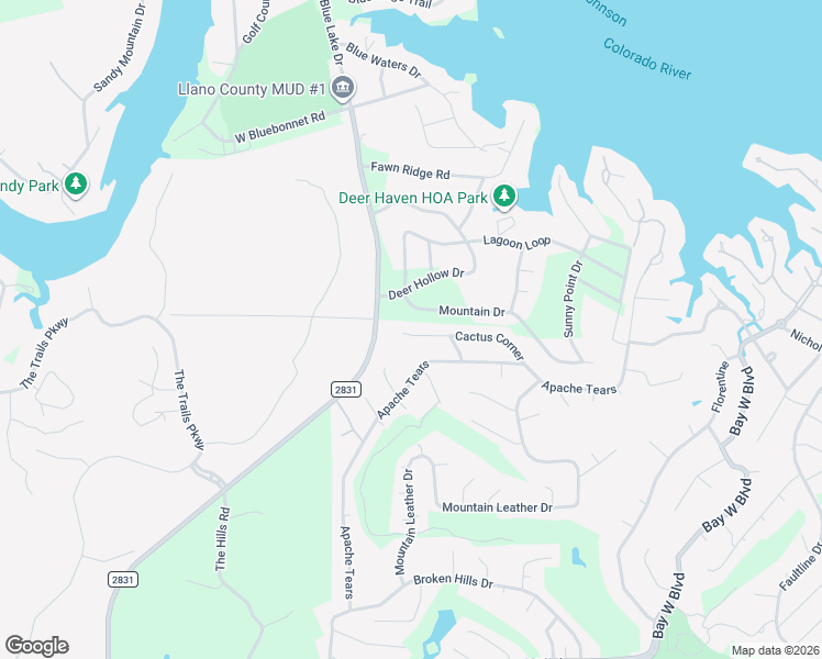 map of restaurants, bars, coffee shops, grocery stores, and more near 208 Cactus Corner in Horseshoe Bay