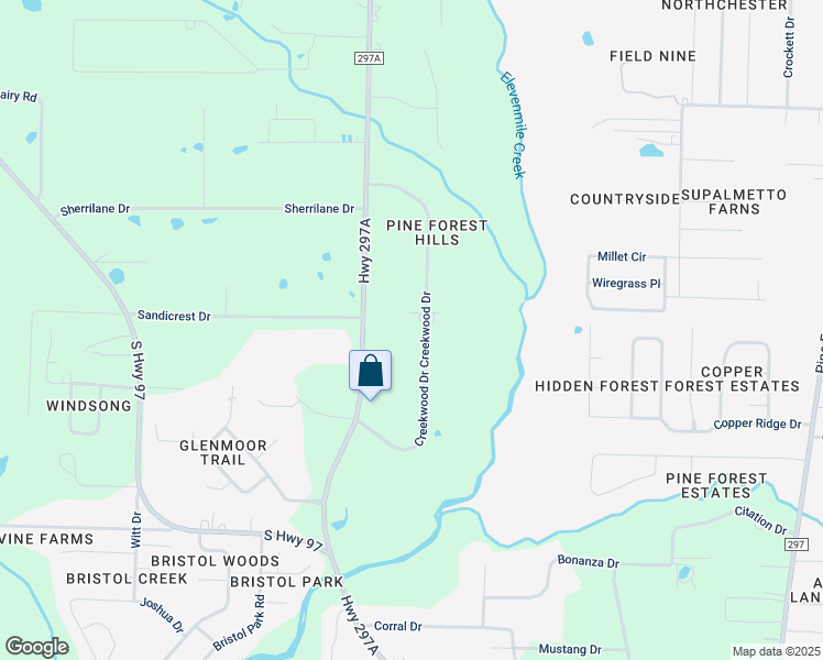 map of restaurants, bars, coffee shops, grocery stores, and more near 3039 Creekwood Drive in Cantonment
